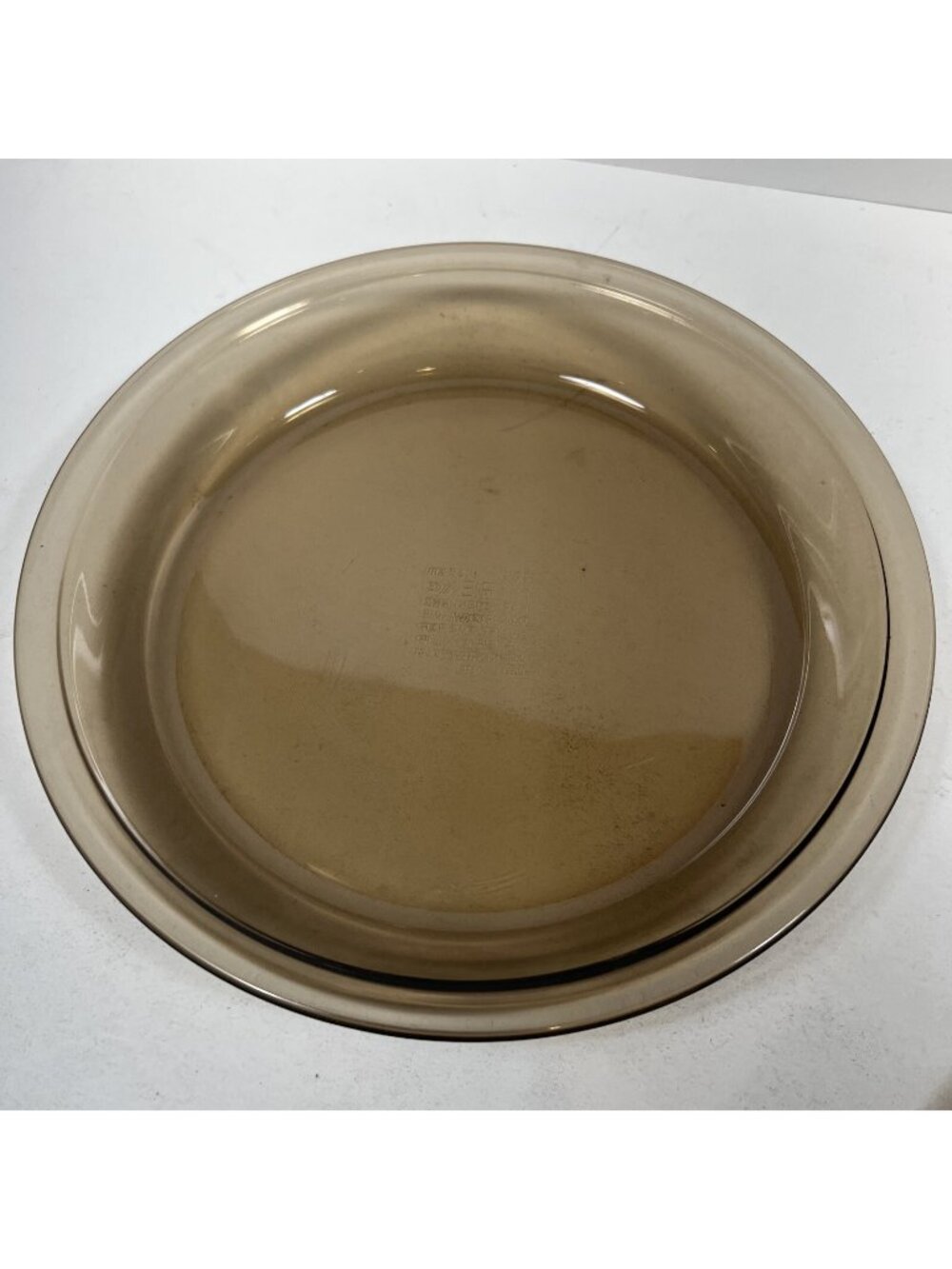 VINTAGE PYREX #209 AMBER GLASS DEEP DISH PIE PLATE BAKING PAN SMOOTH EDGE 9" USA